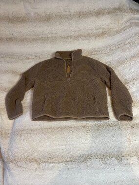 SKIMS Teddy Half Zip Pullover (Older Version) in Desert size Small